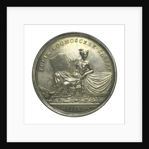 Commemorative medal depicting Sir Isaac Newton (1642-1727); reverse by J. Croker