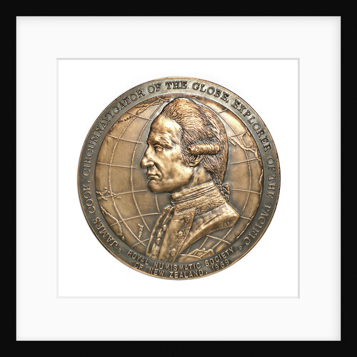 Medal commemorating the bicentenary of James Cook's rediscovery of New Zealand, 1969; obverse by Royal Australian Mint