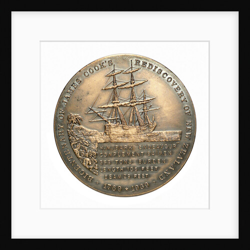 Medal commemorating the bicentenary of James Cook's rediscovery of New Zealand, 1969; reverse by Royal Australian Mint