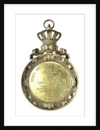 Pendant medallion presented to Captain Stone, 1891 of the 'Pegasus'; obverse by Unknown