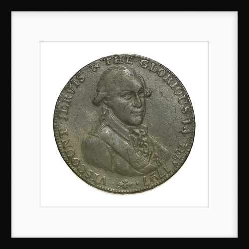 A Portsmouth halfpenny token commemorating John Jervis, Earl St Vincent (1735-1823) and the Battle of Cape St Vincent, 1797; obverse by unknown
