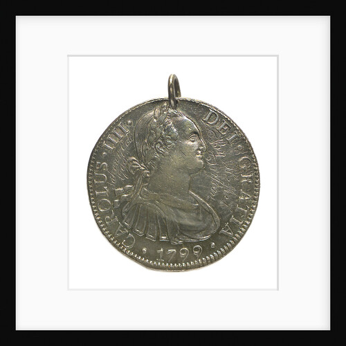 Engraved coin - eight reales; obverse by unknown