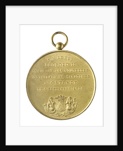 Medal commemorating the inauguration of the Maritime Installations at Ostend, 1905; obverse by unknown