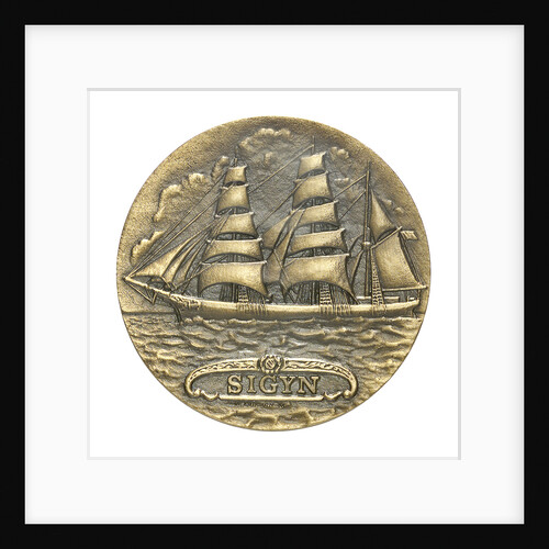 Commemorative medal depicting the three masted barque Sigyn - Abo Maritime Museum, Finland; obverse by O. Eriksson