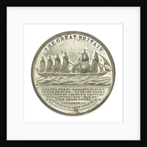 Medal commemorating the SS 'Great Britain', experimental voyage from Bristol to London, 1845; obverse by unknown