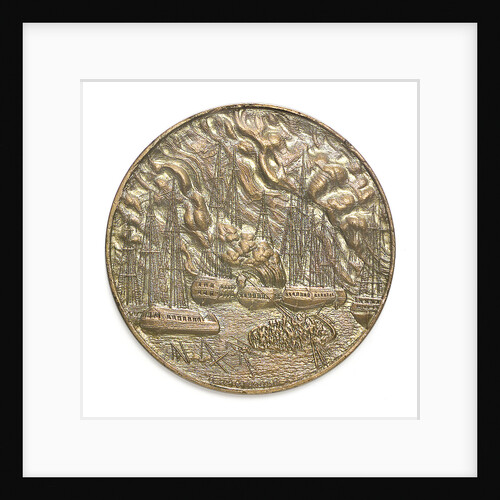 Medal commemorating the 150th anniversary of the battle of Navarino, 1977; obverse by Thomas Papagiennes