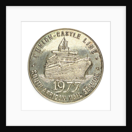 Medal commemorating the Union Castle Line-ending of South African Mail Service after 120 Years; reverse by Spink & Son Ltd.