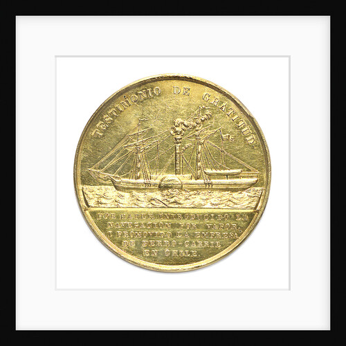 Medal commemorating the introduction of the first steamships in the Pacific; reverse by unknown