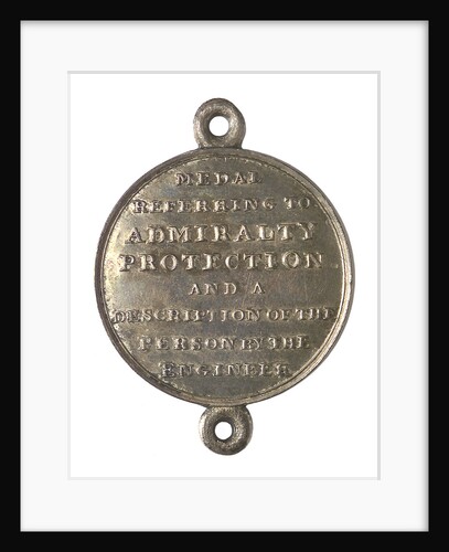 Admiralty protection medal; reverse by unknown