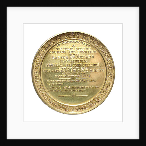 Medal commemorating John Travers Cornwell VC (1900-1916) and the Battle of Jutland, 1916; reverse by Spink & Son Ltd.