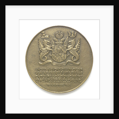 Medal commemorating Sir Winston Churchill (1874-1965) and the Liberation of France, 1945; reverse by Pierre Turin