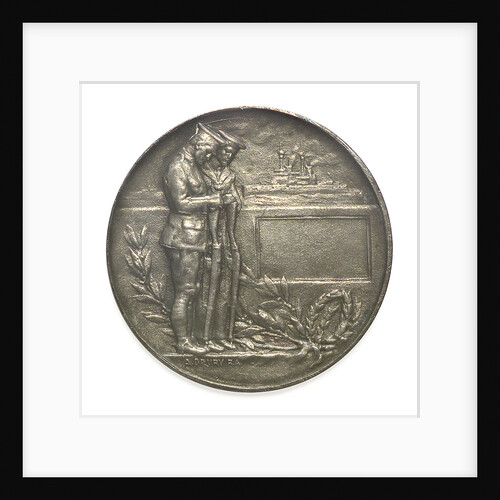 Commemorative medal bearing the words 'Lest We Forget'; reverse by A. Drury