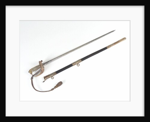Solid half-basket hilted sword by unknown