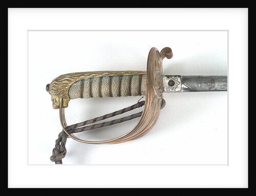 Solid half-basket hilted sword by unknown