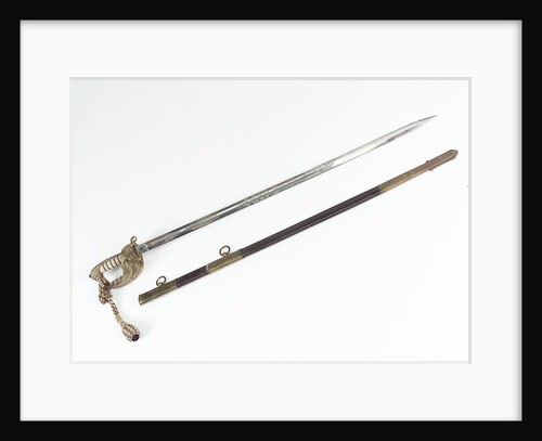 Solid half-basket hilted sword by unknown