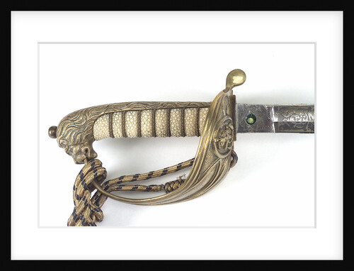 Solid half-basket hilted sword by unknown