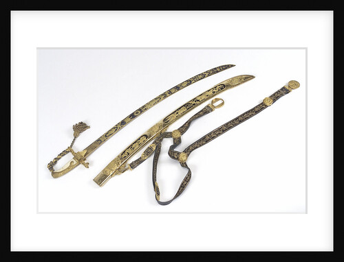 Presentation sword, with Trafalgar scabbard and sword belt by R. Teed
