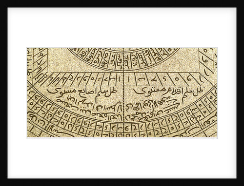Astrolabe: detail below shadow square by Muhammad Muqim ibn Mulla 'Isa