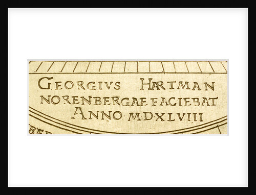 Astrolabe: signature beneath shadow square by Georgius Hartmann