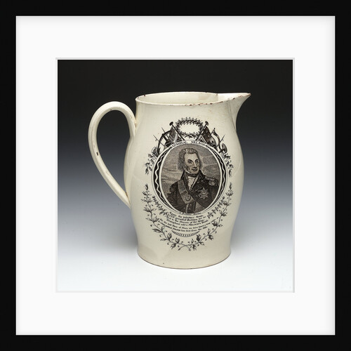 Jug with a portrait of Vice-Admiral Horatio Nelson (1758-1805) by Thomas Baddeley