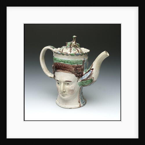 Teapot with a portrait of Admiral Sir George Brydges Rodney (1719-1792) by unknown