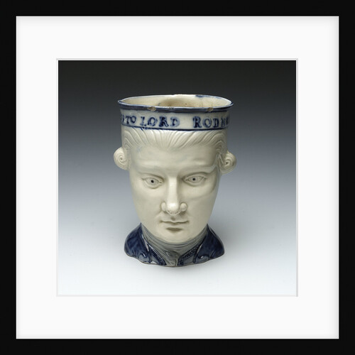 Mug with a portrait of Admiral Sir George Brydges Rodney (1719-1792) by unknown