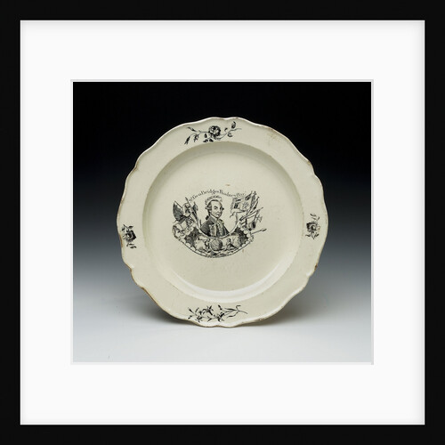 Plate with a portrait of Admiral Sir George Brydges Rodney (1719-1792) by Unknown
