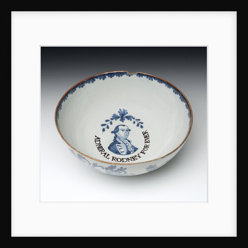 Bowl with a portrait of Admiral Sir George Brydges Rodney (1719-1792) by unknown