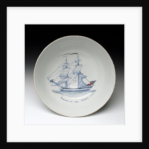 Delftware ship bowl by unknown