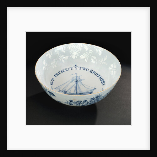 Delftware ship bowl by Unknown
