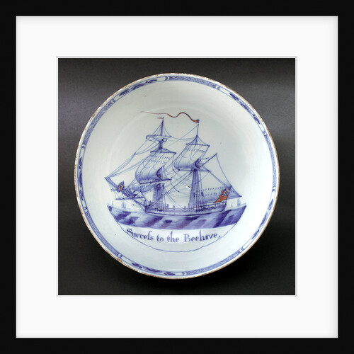 Delftware ship bowl by unknown