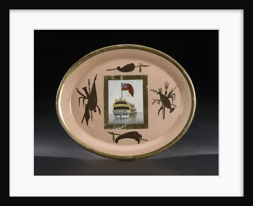 Small oval porcelain dish or teapot stand by Chamberlains & Co.