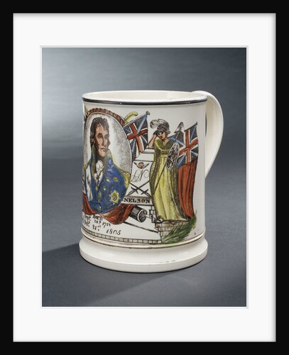 Creamware mug commemorating Vice-Admiral Horatio Nelson (1758-1805) by unknown
