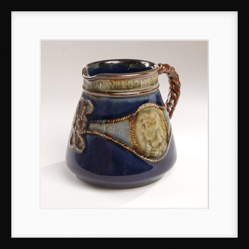Milk jug commemorating the Trafalgar centenary by Doulton & Co. Ltd.
