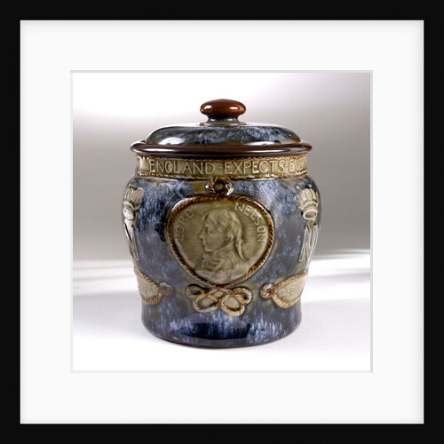Trafalgar centenary commemorative tobacco jar and lid by Doulton & Co. Ltd.
