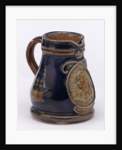 Miniature jug commemorating the Trafalgar centenary by Doulton & Co. Ltd.