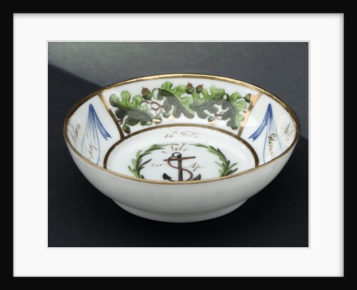 Saucer, part of a tea service that belonged to Vice-Admiral Horatio Nelson (1758-1805). by unknown