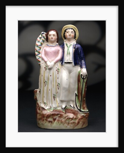 Earthenware figure group depicting a sailor and lass by unknown