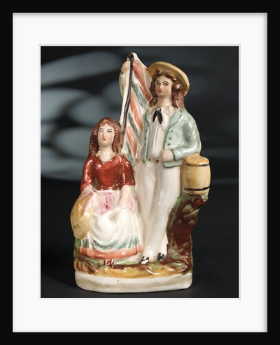 Earthenware figure group depicting a sailor and lass by unknown