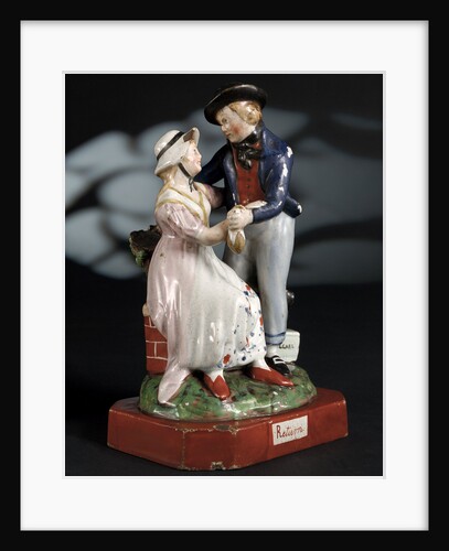 Earthenware figure group depicting a sailor and lass by unknown