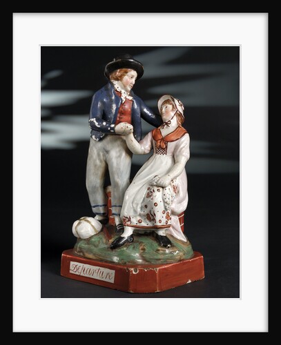 Earthenware figure group depicting a sailor and lass by unknown