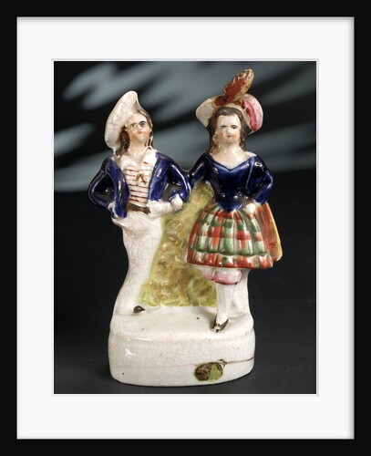 Earthenware figure group depicting a sailor and lass by Unknown