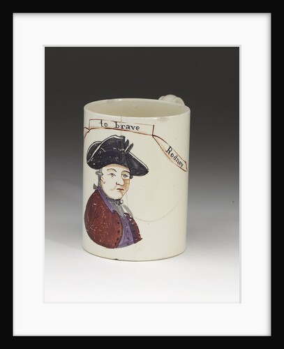 Mug with a portrait of Admiral Sir George Brydges Rodney (1719-1792) by unknown