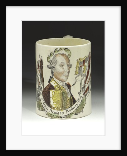 Mug with a portrait of Admiral Sir George Brydges Rodney (1719-1792) by unknown