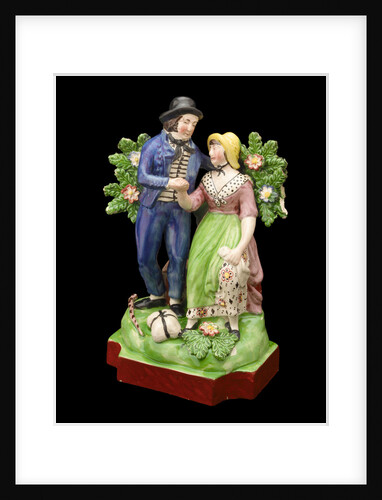 Earthenware figure group depicting a sailor and lass by John Walton