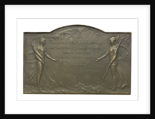 Medal commemorating the opening of the telegraph cable between Argentina and Europe - The Western Telegraph Company Ltd; obverse by Stern