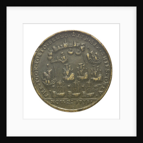 Medal commemorating the capture of Porto Bello by Admiral Vernon and Commodore Brown, 1739; reverse by unknown