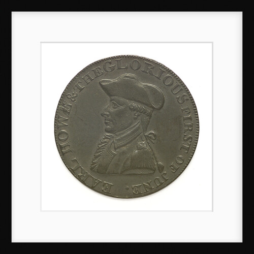 Token depicting Admiral of the Fleet Richard Howe (1726-1799) and the Glorious First of June, 1794; obverse by T. Wyon