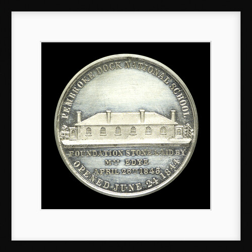 Medal commemorating the opening of the Pembroke Dock National School, 24 June 1844; obverse by unknown