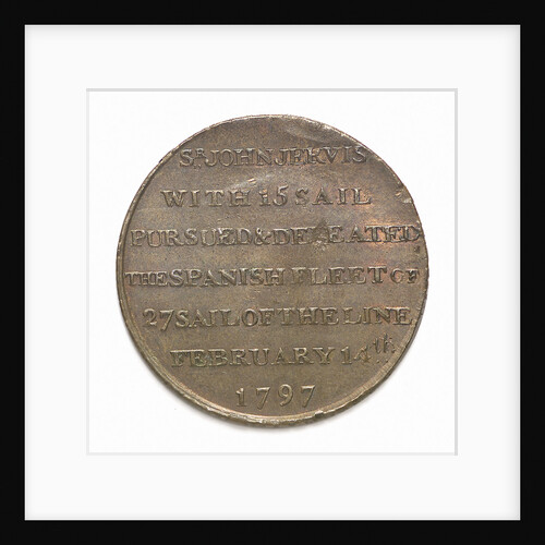 Portsmouth halfpenny token commemorating John Jervis, Earl St Vincent (1735-1823) and the battle of Cape St Vincent, 1797; reverse by T. Wyon